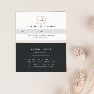 Imitate Rose Gold Abstrakte Logos Terminkarte