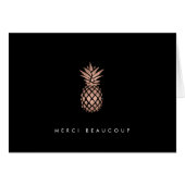 Imitate Rose Gold Ananas Danke Karte (Vorderseite (Horizontal))
