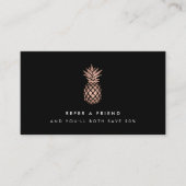 Imitate Rose Gold Ananas-Referenzkarte Empfehlungskarte (Vorderseite)