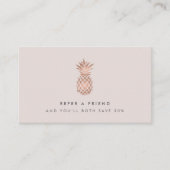 Imitate Rose Gold Ananas-Referenzkarte Empfehlungskarte (Vorderseite)