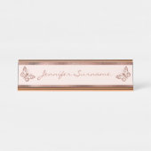 Imitate Rose Gold Aussehen wie Schmetterlinge & Be Schreibtischnamensplakette (Vorderseite )