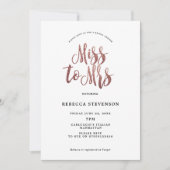 Imitate Rose Gold Brautdusche Einladung (Vorderseite)