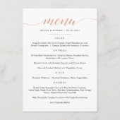 Imitate Rose Gold Calligraphy Menü Karte (Vorderseite)