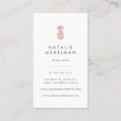 Imitate Rose Gold & Cameo Blush Ananas Vertikal Visitenkarte (Rückseite)