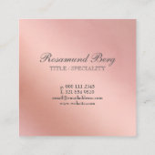 Imitate Rose Gold Circle Monogram Quadratische Visitenkarte (Rückseite)