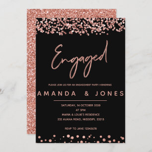 IMITATE ROSE GOLD Engagement Partei Einladung