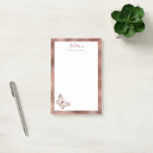 Imitate Rose Gold Fohlen Schmetterling & Benutzerd Post-it Klebezettel (Büro)