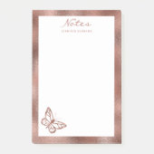 Imitate Rose Gold Fohlen Schmetterling & Benutzerd Post-it Klebezettel (Vorderseite)