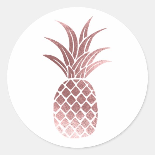 Imitate Rose Gold Foil Ananas Aufkleber (Vorderseite)