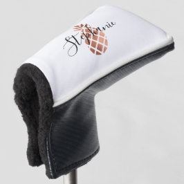 Imitate Rose Gold Foil Ananas Monogramm Golf Headcover