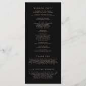 Imitate Rose Gold Foil Confetti Dots Black Wedding Programm (Rückseite)