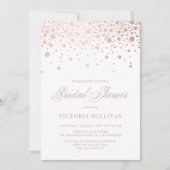 Imitate Rose Gold Foil Confetti Dots Brautparty Einladung (Vorderseite)