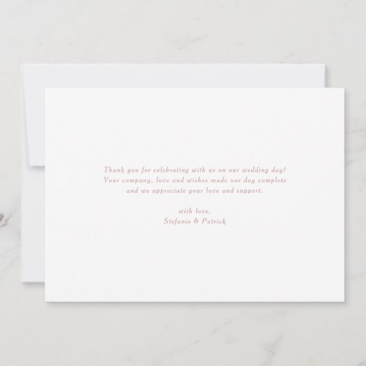 Imitate Rose Gold Foil Confetti Dots Hochzeit Dankeskarte (Rückseite)