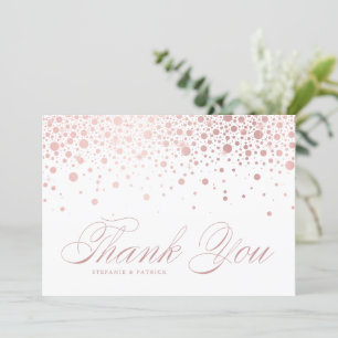 Imitate Rose Gold Foil Confetti Dots Hochzeit Dankeskarte