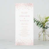Imitate Rose Gold Foil Confetti Dots Hochzeit Programm (Stehend Vorderseite)