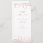 Imitate Rose Gold Foil Confetti Dots Hochzeit Programm (Vorne/Hinten)