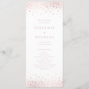 Imitate Rose Gold Foil Confetti Dots Hochzeit Programm