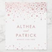 Imitate Rose Gold Foil Confetti Dots Moderne Hochz Weinetikett (Einzelnes Label)