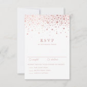Imitate Rose Gold Foil Confetti Dots Wedding RSVP (Vorderseite)
