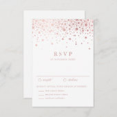 Imitate Rose Gold Foil Confetti Dots Wedding RSVP (Vorne/Hinten)