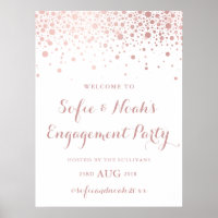 Imitate Rose Gold Foil Confetti Engagement Partei