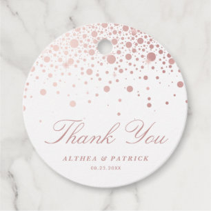 Imitate Rose Gold Foil Confetti Punkte Vielen Dank Geschenkanhänger