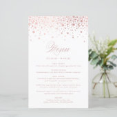 Imitate Rose Gold Foil Confetti Wedelkarte (Stehend Vorderseite)