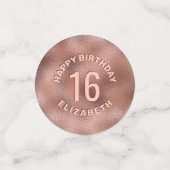 Imitate Rose Gold Foil Look & Custom Text Konfetti (Klein Vorderseite)