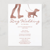 Imitate Rose Gold Foil Look Dog Walker & Hund Flyer (Vorne)