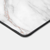 Imitate Rose Gold Foil Marmorplatte Rosa MONOGRAM Schreibtischunterlage (Ecke)