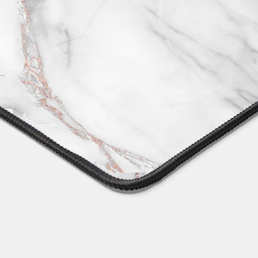 Imitate Rose Gold Foil Marmorplatte Rosa MONOGRAM Schreibtischunterlage (Ecke)