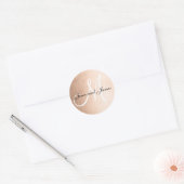 Imitate Rose Gold Foil Schwarze Gastgeschenk Hochz Runder Aufkleber (Umschlag)
