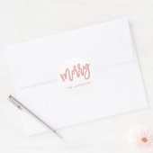 Imitate Rose Gold Foil Skripte Merry Holiday Stick Runder Aufkleber (Umschlag)