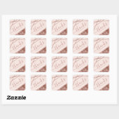 Imitate Rose Gold Fossil dank Text und benutzerdef Quadratischer Aufkleber (Blatt)