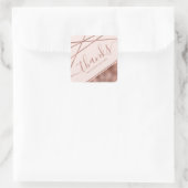 Imitate Rose Gold Fossil dank Text und benutzerdef Quadratischer Aufkleber (Tasche)