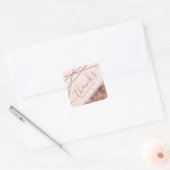 Imitate Rose Gold Fossil dank Text und benutzerdef Quadratischer Aufkleber (Umschlag)