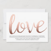 Imitate Rose Gold Fossil Liebe Einladung (Vorderseite)