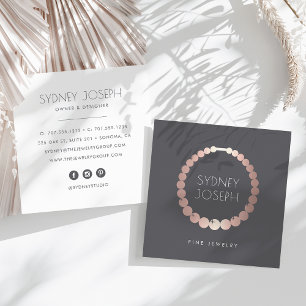 Imitate Rose Gold-Fußball-Logo   Schmuckdesign Quadratische Visitenkarte