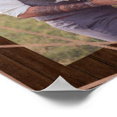 Imitate Rose Gold Geometrie auf rustikalem Holz | Poster (Ecke)