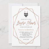 Imitate Rose Gold Geometrie| Fingerabdruckdusche Einladung (Vorderseite)