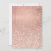 Imitate Rose Gold Glitzer Blatt elegante Sweet 15 Einladung (Rückseite)