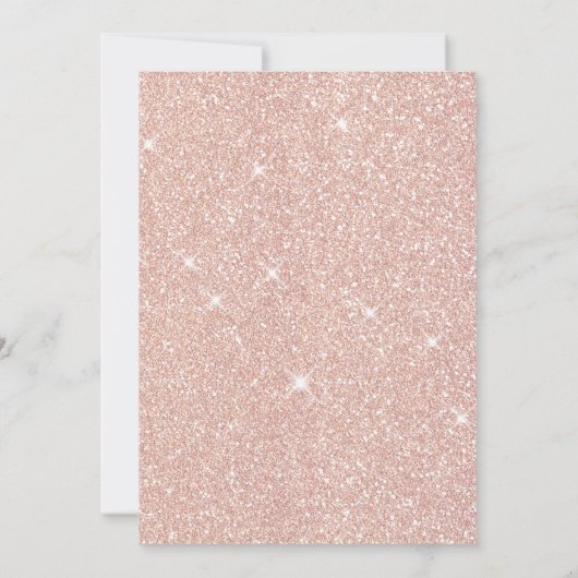 Imitate Rose Gold Glitzer Blush Blumenzehen Einladung (Rückseite)