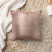 Imitate Rose Gold Glitzer Bürstenhaltiges Foto Kissen (Decke)