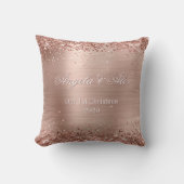 Imitate Rose Gold Glitzer Bürstenhaltiges Foto Kissen (Vorderseite)