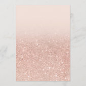 Imitate Rose Gold Glitzer elegante Beratung bridal Hinweiskarte (Rückseite)