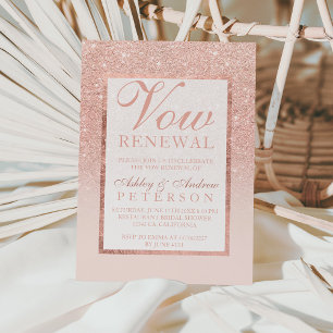 Imitate Rose Gold Glitzer Elegante Villa Erneuerun Einladung