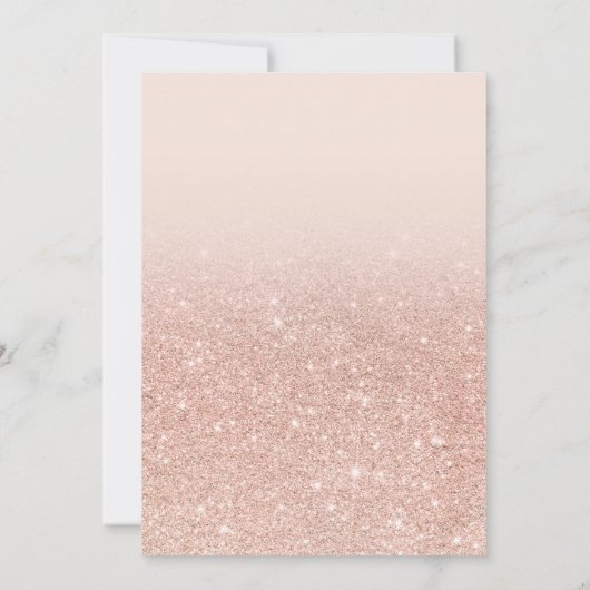 Imitate Rose Gold Glitzer eleganter Bat Mitzvah Einladung (Rückseite)
