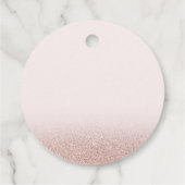 Imitate Rose Gold Glitzer eleganter Sweet 16 pink Geschenkanhänger (Rückseite)