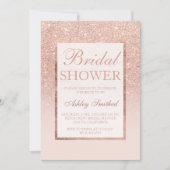 Imitate Rose Gold Glitzer elegantes Brautparty Einladung (Vorderseite)