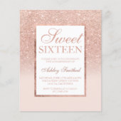 Imitate Rose Gold Glitzer elegantes Budget Sweet 1 (Vorderseite)